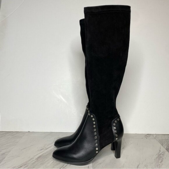 Aquatalia Rolla Black Suede Tall Boot 8 1/2 - Picture 16 of 16